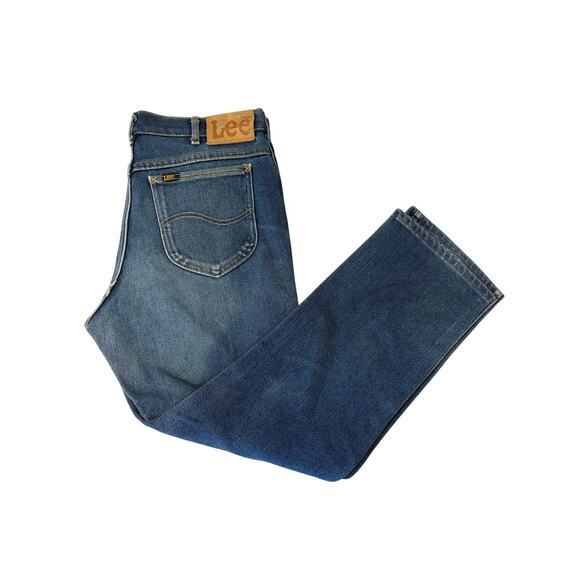 Vtg Lee Jeans 34x30 Classic Blue‎ Made is USA Straight Leg (Actual 32x28) - Picture 1 of 8